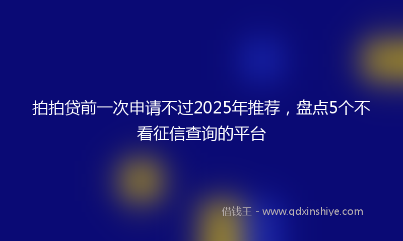 拍拍贷前一次申请不过2025年推荐，盘点5个不看征信查询的平台