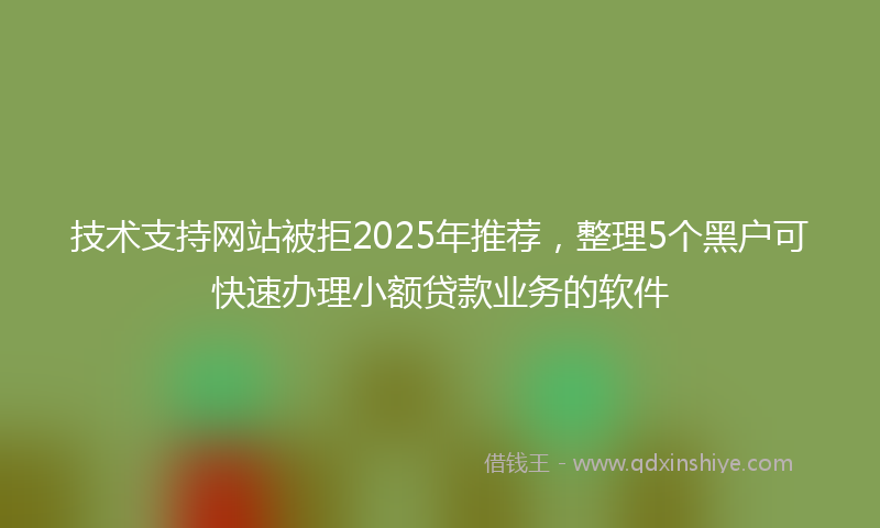 技术支持网站被拒2025年推荐，整理5个黑户可快速办理小额贷款业务的软件