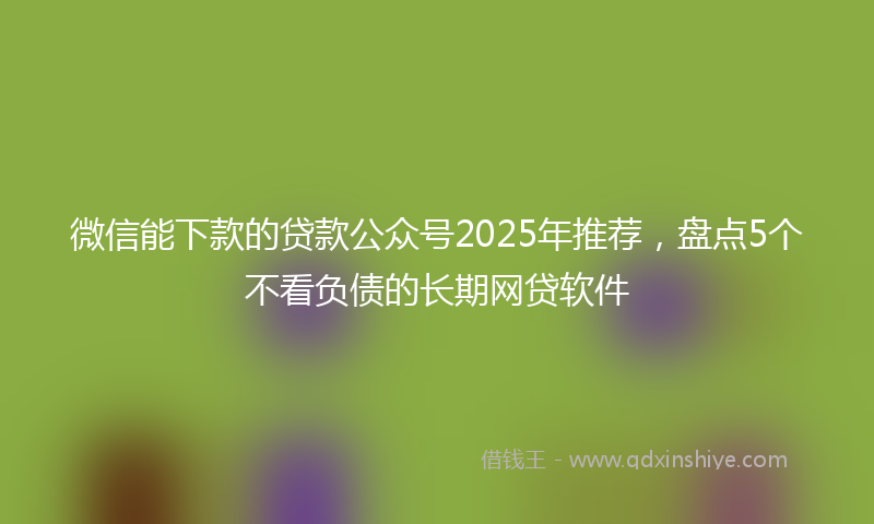 微信能下款的贷款公众号2025年推荐，盘点5个不看负债的长期网贷软件