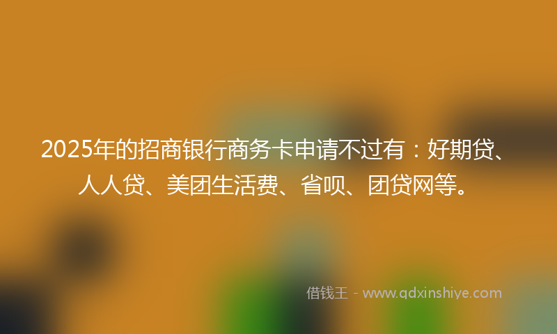 2025年的招商银行商务卡申请不过有：好期贷、人人贷、美团生活费、省呗、团贷网等。