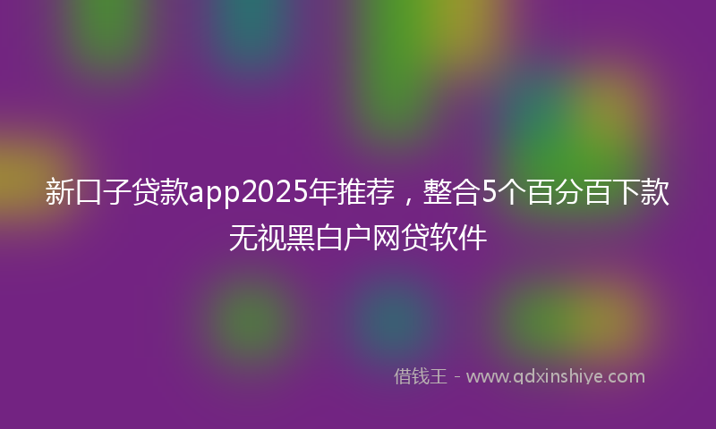 新口子贷款app2025年推荐，整合5个百分百下款无视黑白户网贷软件