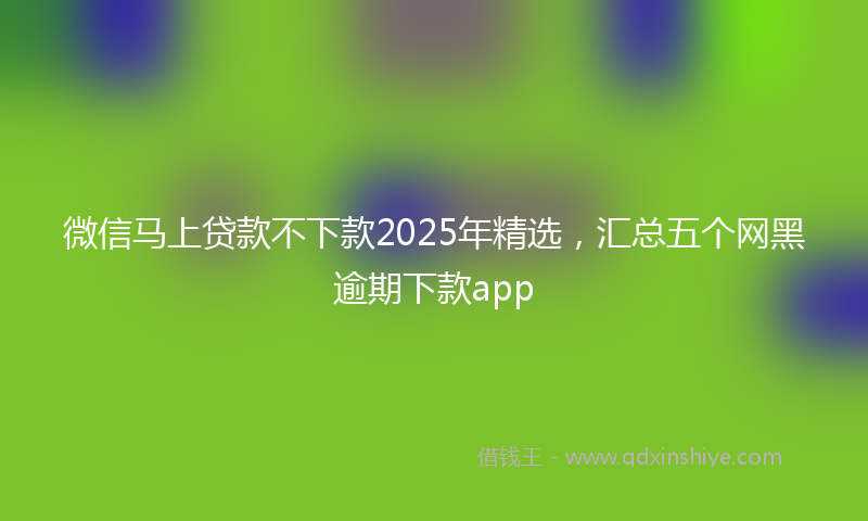 微信马上贷款不下款2025年精选，汇总五个网黑逾期下款app