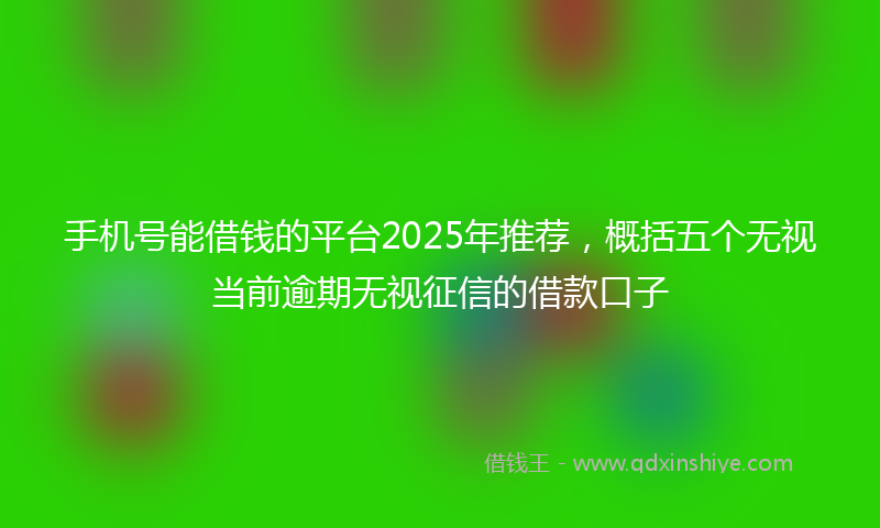 手机号能借钱的平台2025年推荐，概括五个无视当前逾期无视征信的借款口子