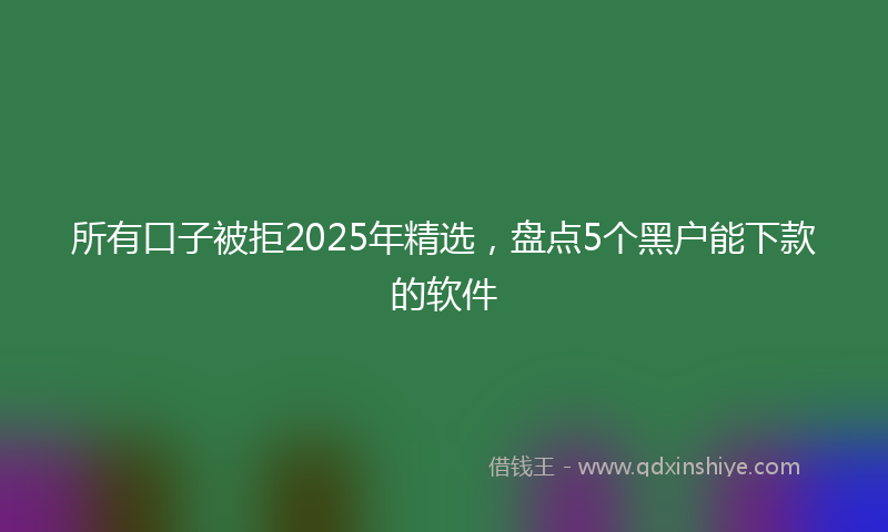 所有口子被拒2025年精选，盘点5个黑户能下款的软件