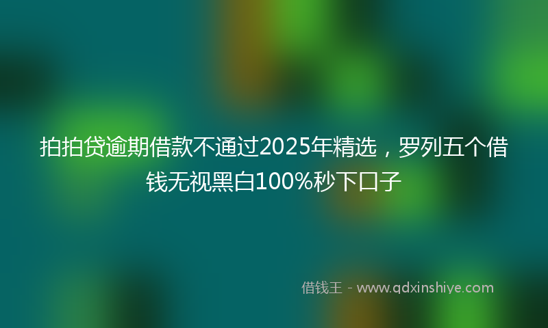 拍拍贷逾期借款不通过2025年精选，罗列五个借钱无视黑白100%秒下口子