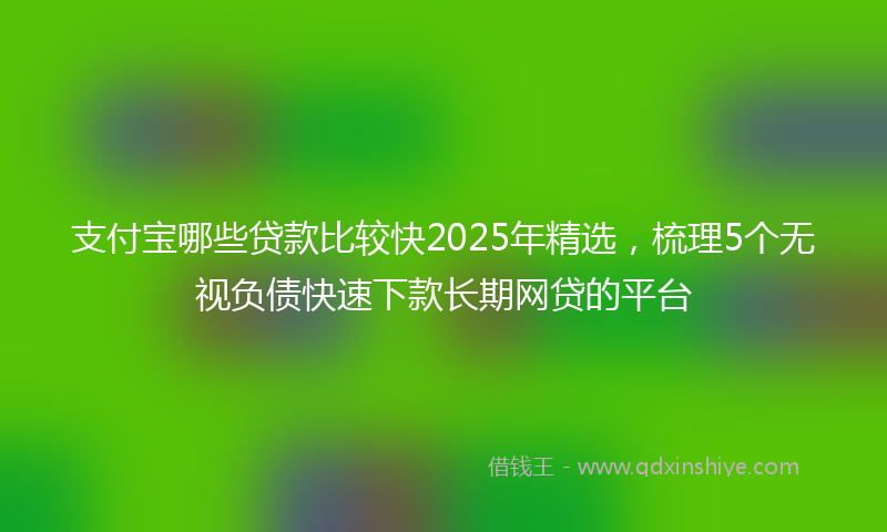 支付宝哪些贷款比较快2025年精选，梳理5个无视负债快速下款长期网贷的平台