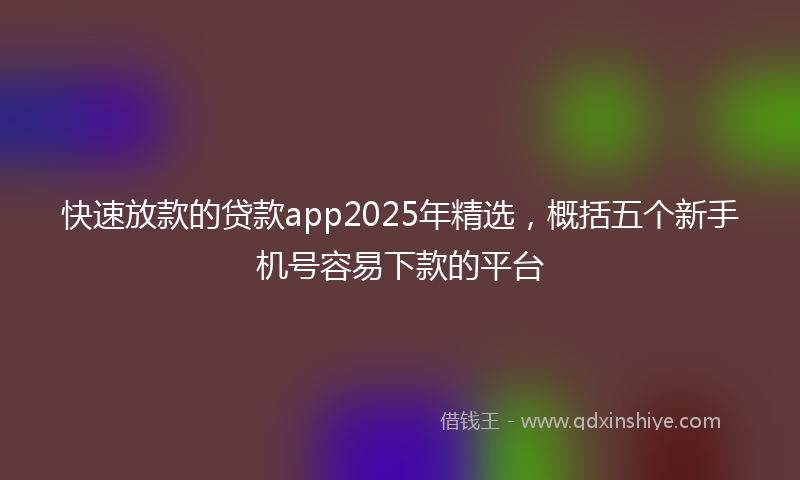 快速放款的贷款app2025年精选，概括五个新手机号容易下款的平台