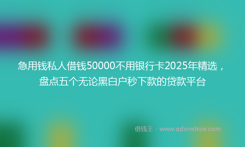 急用钱私人借钱50000不用银行卡2025年精选，盘点五个无论黑白户秒下款的贷款平台