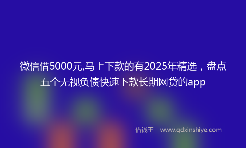 微信借5000元,马上下款的有2025年精选，盘点五个无视负债快速下款长期网贷的app