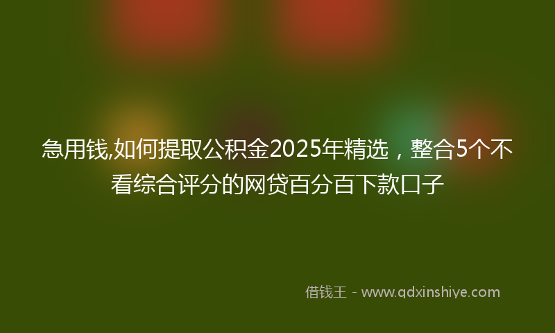 急用钱,如何提取公积金2025年精选，整合5个不看综合评分的网贷百分百下款口子
