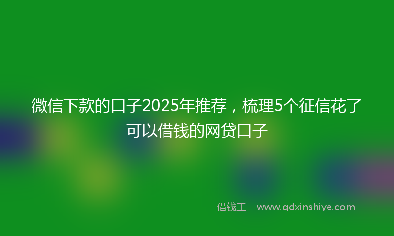 微信下款的口子2025年推荐，梳理5个征信花了可以借钱的网贷口子