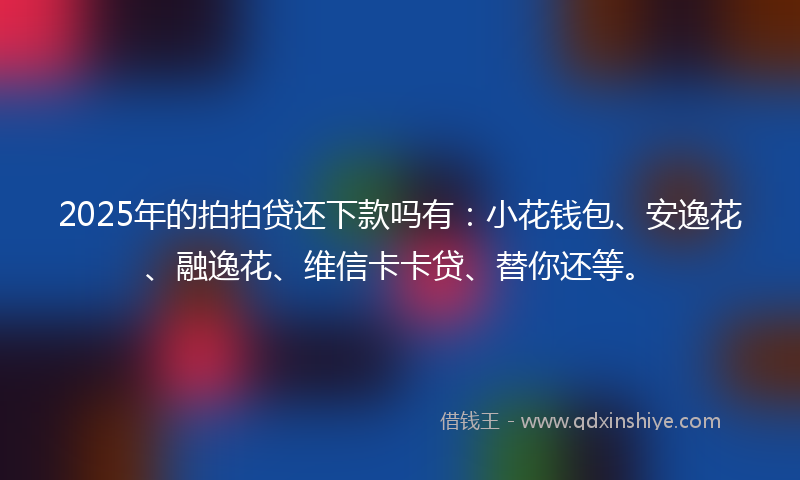 2025年的拍拍贷还下款吗有：小花钱包、安逸花、融逸花、维信卡卡贷、替你还等。