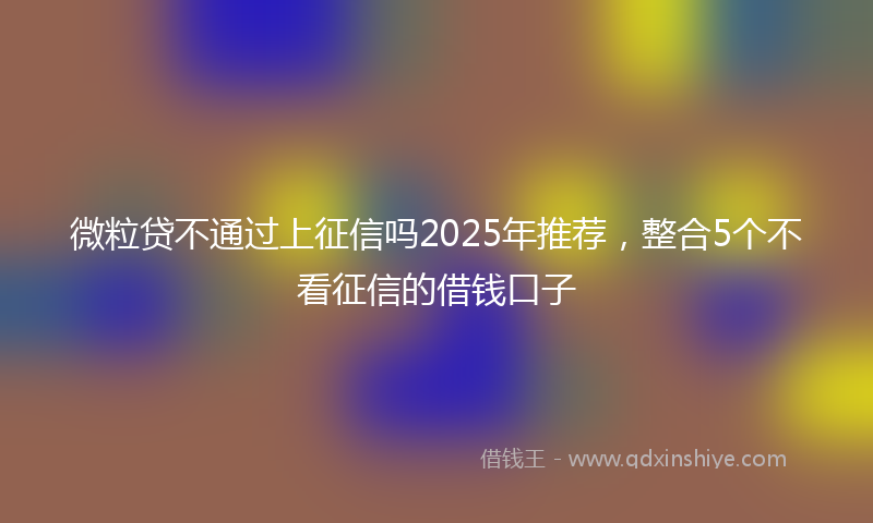 微粒贷不通过上征信吗2025年推荐，整合5个不看征信的借钱口子