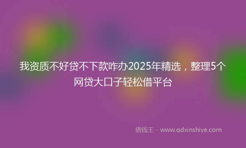 我资质不好贷不下款咋办2025年精选，整理5个网贷大口子轻松借平台