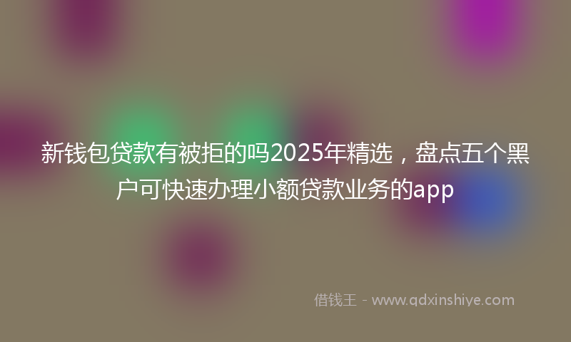 新钱包贷款有被拒的吗2025年精选，盘点五个黑户可快速办理小额贷款业务的app
