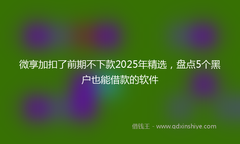 微享加扣了前期不下款2025年精选，盘点5个黑户也能借款的软件