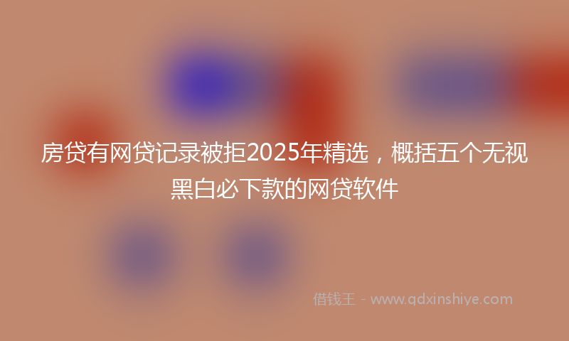 房贷有网贷记录被拒2025年精选，概括五个无视黑白必下款的网贷软件