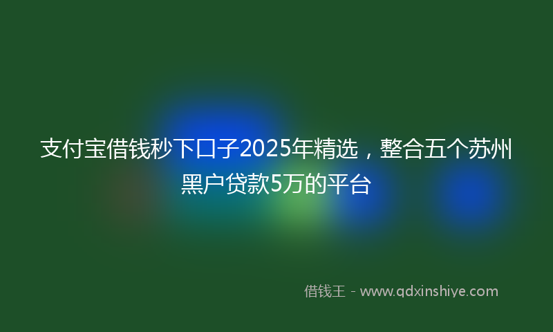 支付宝借钱秒下口子2025年精选，整合五个苏州黑户贷款5万的平台