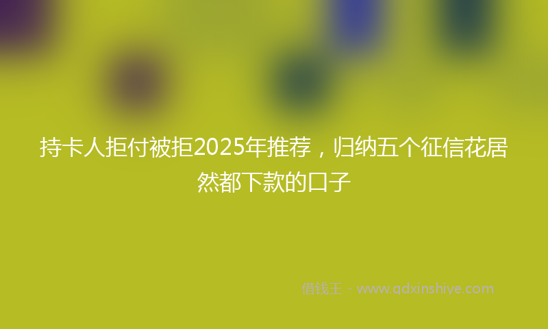 持卡人拒付被拒2025年推荐，归纳五个征信花居然都下款的口子