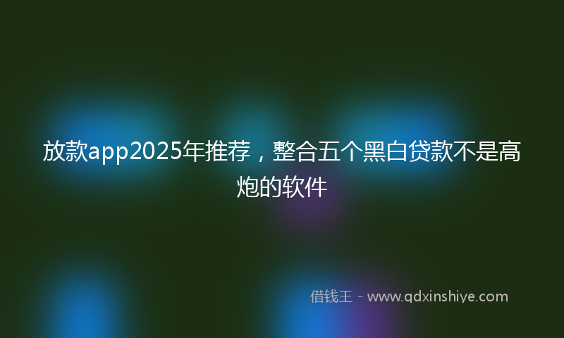 放款app2025年推荐，整合五个黑白贷款不是高炮的软件