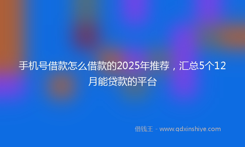 手机号借款怎么借款的2025年推荐，汇总5个12月能贷款的平台