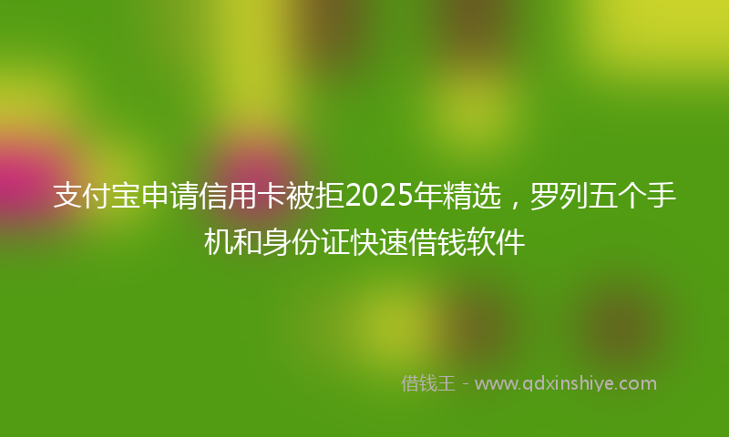 支付宝申请信用卡被拒2025年精选，罗列五个手机和身份证快速借钱软件