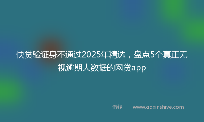 快贷验证身不通过2025年精选，盘点5个真正无视逾期大数据的网贷app