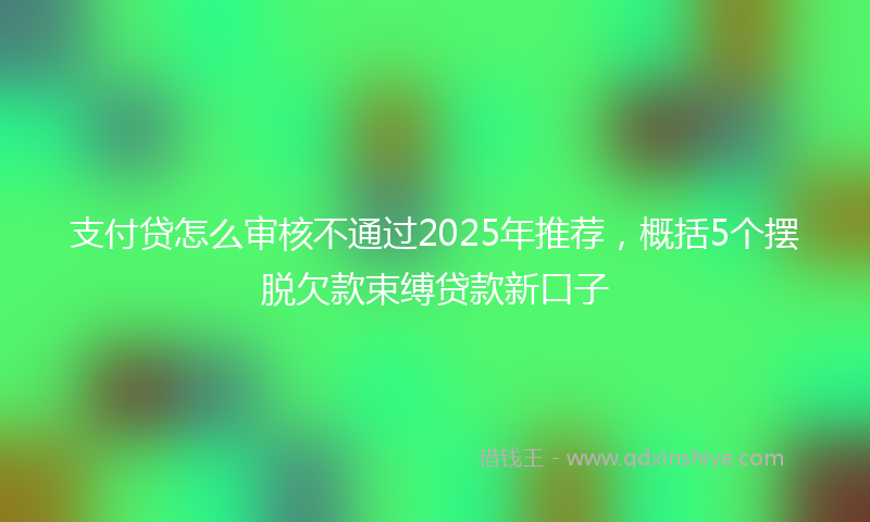 支付贷怎么审核不通过2025年推荐，概括5个摆脱欠款束缚贷款新口子