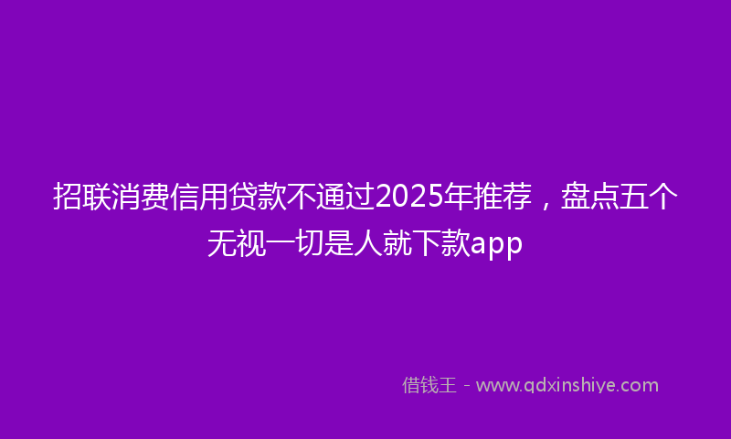 招联消费信用贷款不通过2025年推荐，盘点五个无视一切是人就下款app