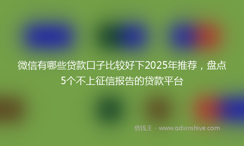 微信有哪些贷款口子比较好下2025年推荐，盘点5个不上征信报告的贷款平台