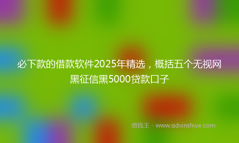 必下款的借款软件2025年精选，概括五个无视网黑征信黑5000贷款口子