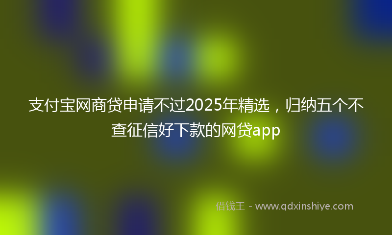 支付宝网商贷申请不过2025年精选，归纳五个不查征信好下款的网贷app