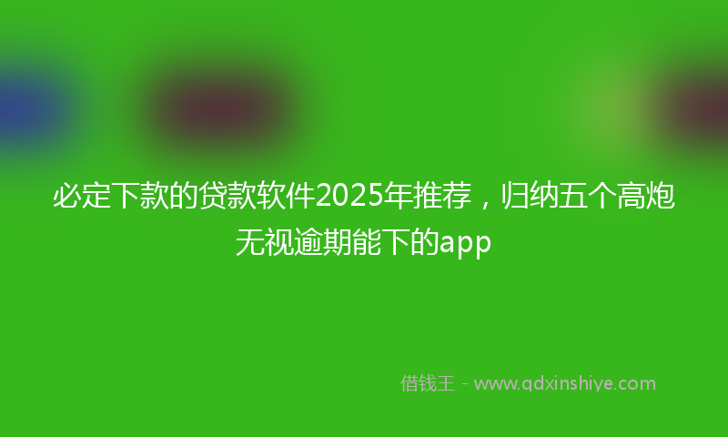 必定下款的贷款软件2025年推荐，归纳五个高炮无视逾期能下的app