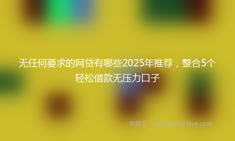 无任何要求的网贷有哪些2025年推荐，整合5个轻松借款无压力口子