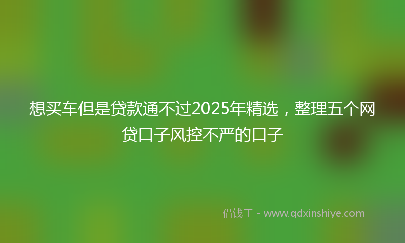 想买车但是贷款通不过2025年精选，整理五个网贷口子风控不严的口子