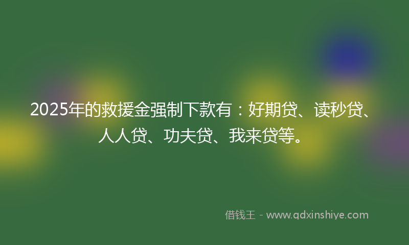 2025年的救援金强制下款有：好期贷、读秒贷、人人贷、功夫贷、我来贷等。