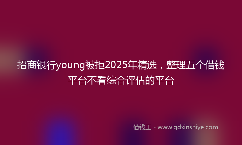 招商银行young被拒2025年精选，整理五个借钱平台不看综合评估的平台