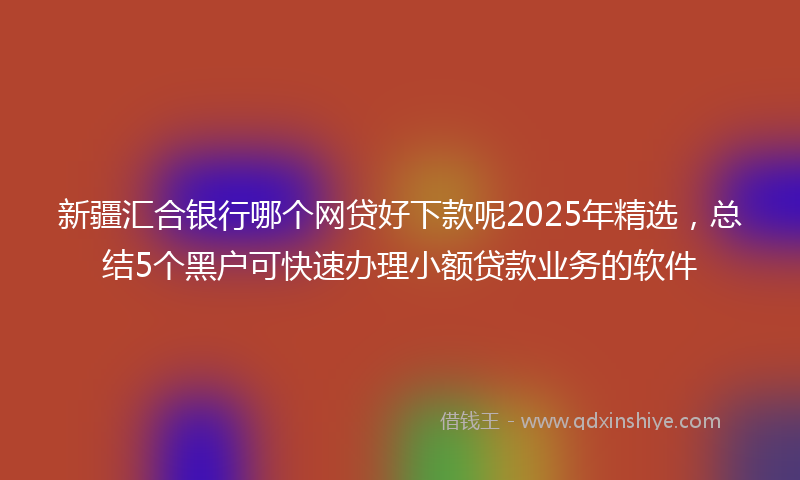 新疆汇合银行哪个网贷好下款呢2025年精选，总结5个黑户可快速办理小额贷款业务的软件