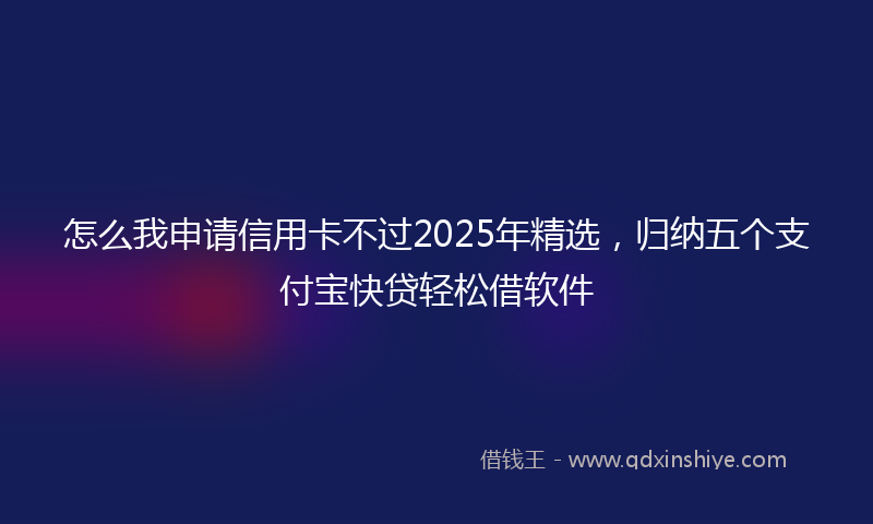 怎么我申请信用卡不过2025年精选，归纳五个支付宝快贷轻松借软件