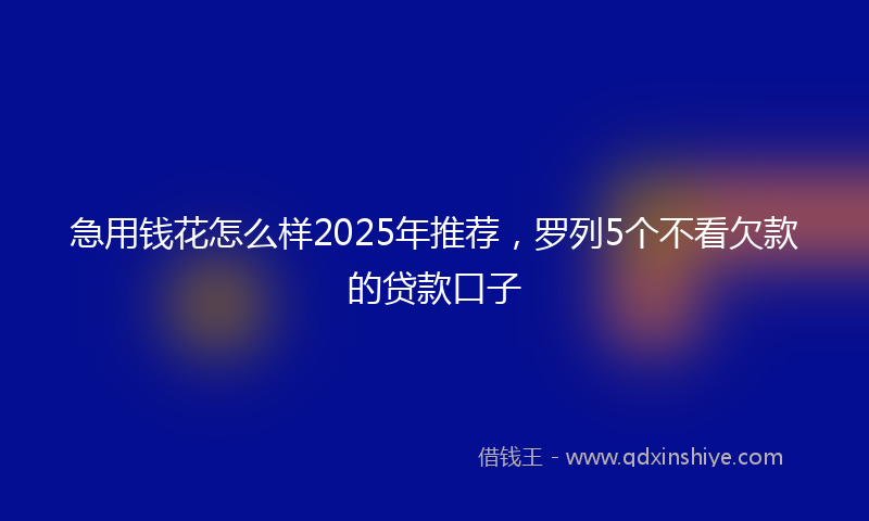 急用钱花怎么样2025年推荐，罗列5个不看欠款的贷款口子