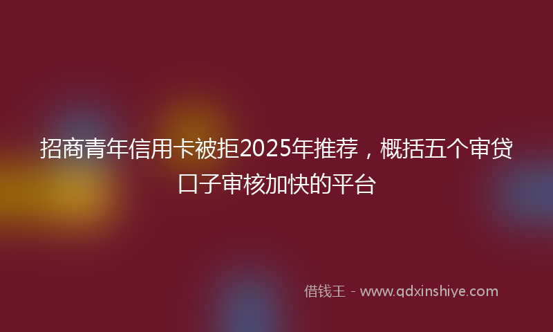 招商青年信用卡被拒2025年推荐，概括五个审贷口子审核加快的平台