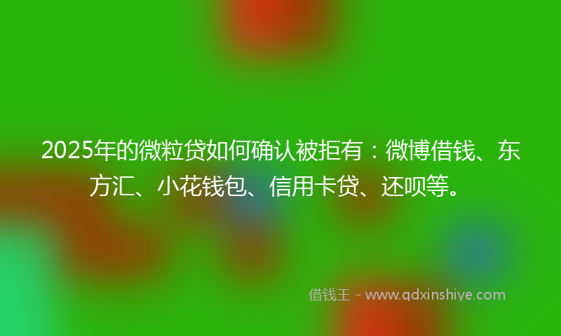 2025年的微粒贷如何确认被拒有：微博借钱、东方汇、小花钱包、信用卡贷、还呗等。