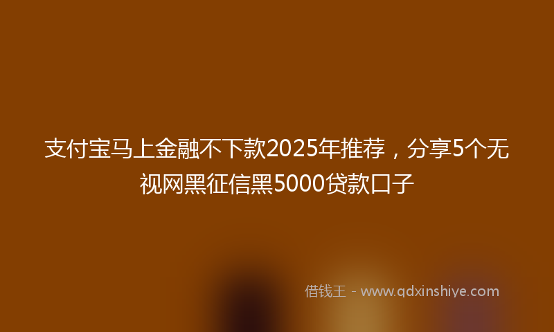 支付宝马上金融不下款2025年推荐，分享5个无视网黑征信黑5000贷款口子