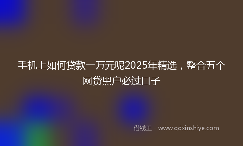 手机上如何贷款一万元呢2025年精选，整合五个网贷黑户必过口子