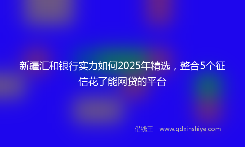 新疆汇和银行实力如何2025年精选，整合5个征信花了能网贷的平台