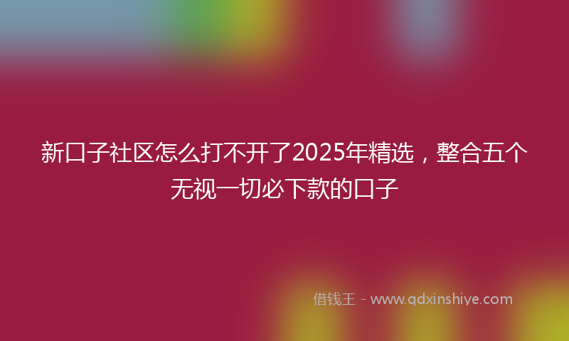 新口子社区怎么打不开了2025年精选，整合五个无视一切必下款的口子