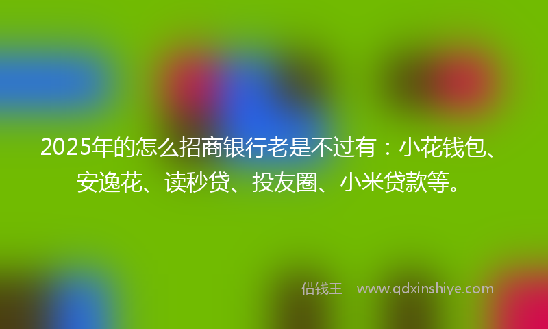 2025年的怎么招商银行老是不过有：小花钱包、安逸花、读秒贷、投友圈、小米贷款等。