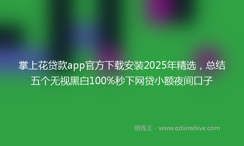 掌上花贷款app官方下载安装2025年精选，总结五个无视黑白100%秒下网贷小额夜间口子