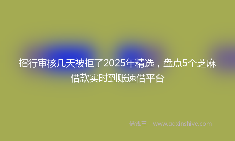 招行审核几天被拒了2025年精选，盘点5个芝麻借款实时到账速借平台