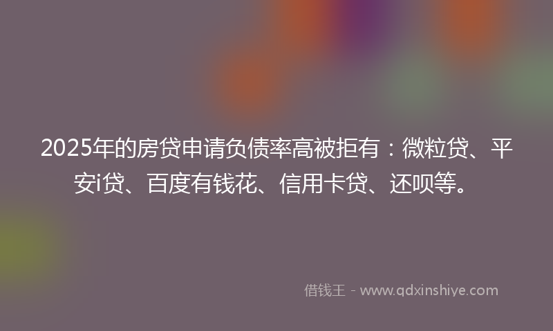 2025年的房贷申请负债率高被拒有：微粒贷、平安i贷、百度有钱花、信用卡贷、还呗等。